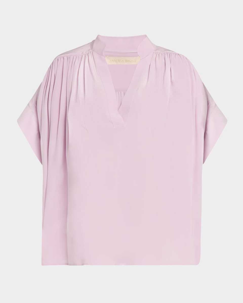 Cory Ruched Silk Top